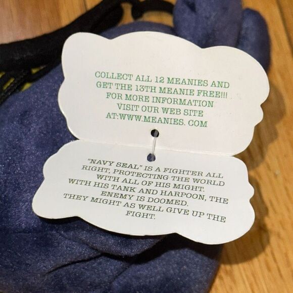 Meanies Beanie Babies Navy Seal New With Tags Plush Series 1 - Picture 9 of 11